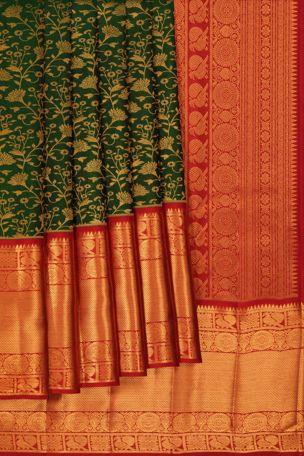 Kanchipattu Brocade Green Saree