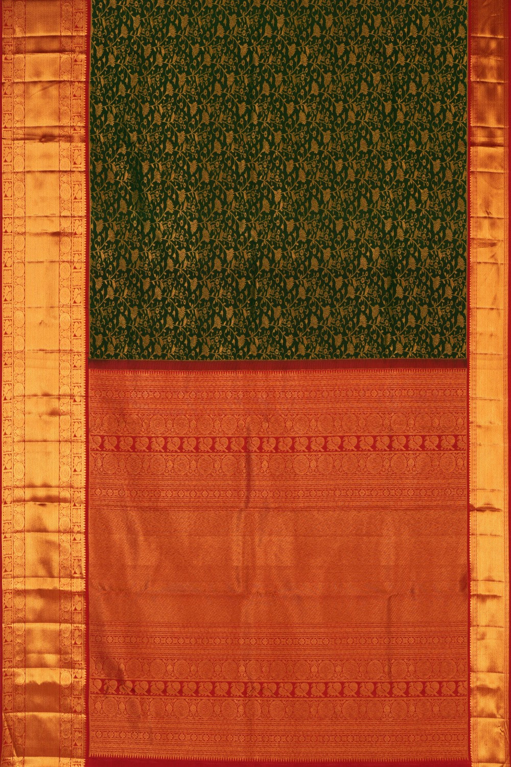 Kanchipattu Brocade Green Saree