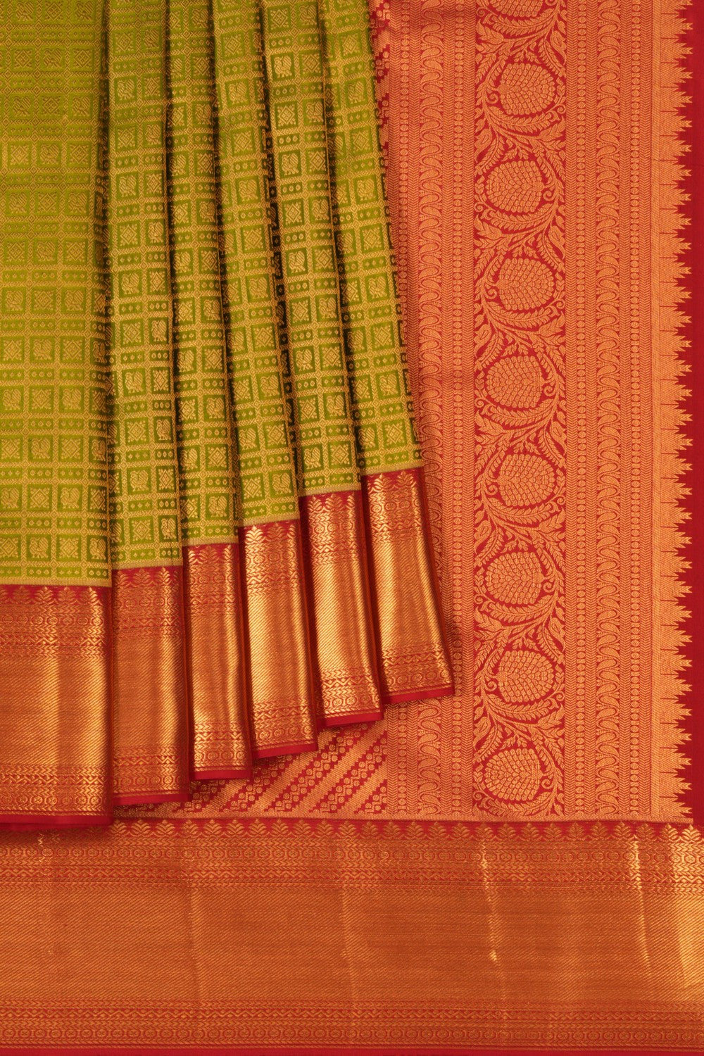 Kanchipattu Brocade Green Saree