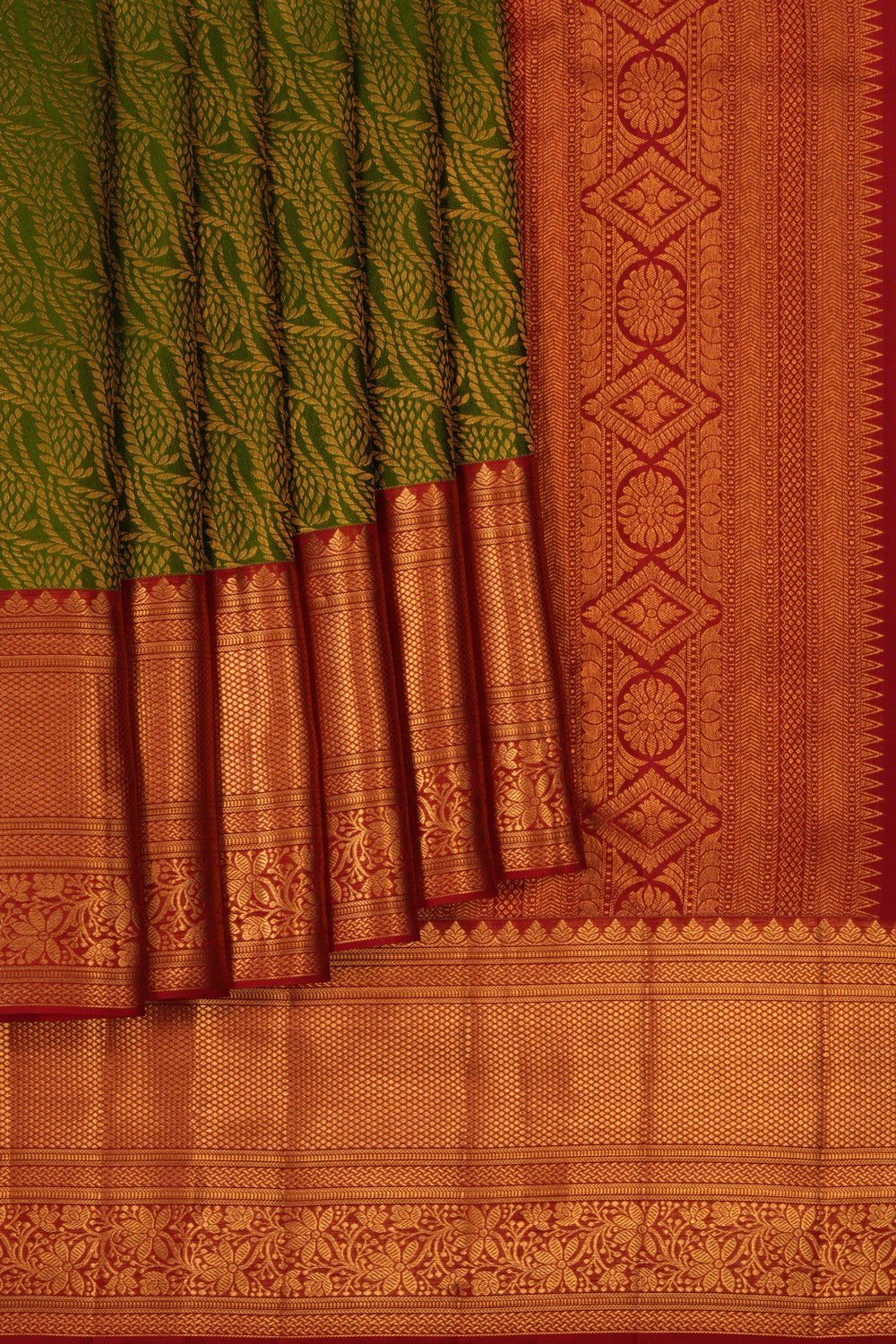 Kanchipattu Brocade Green Saree