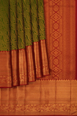 Image of Kanchipattu Brocade Green Saree