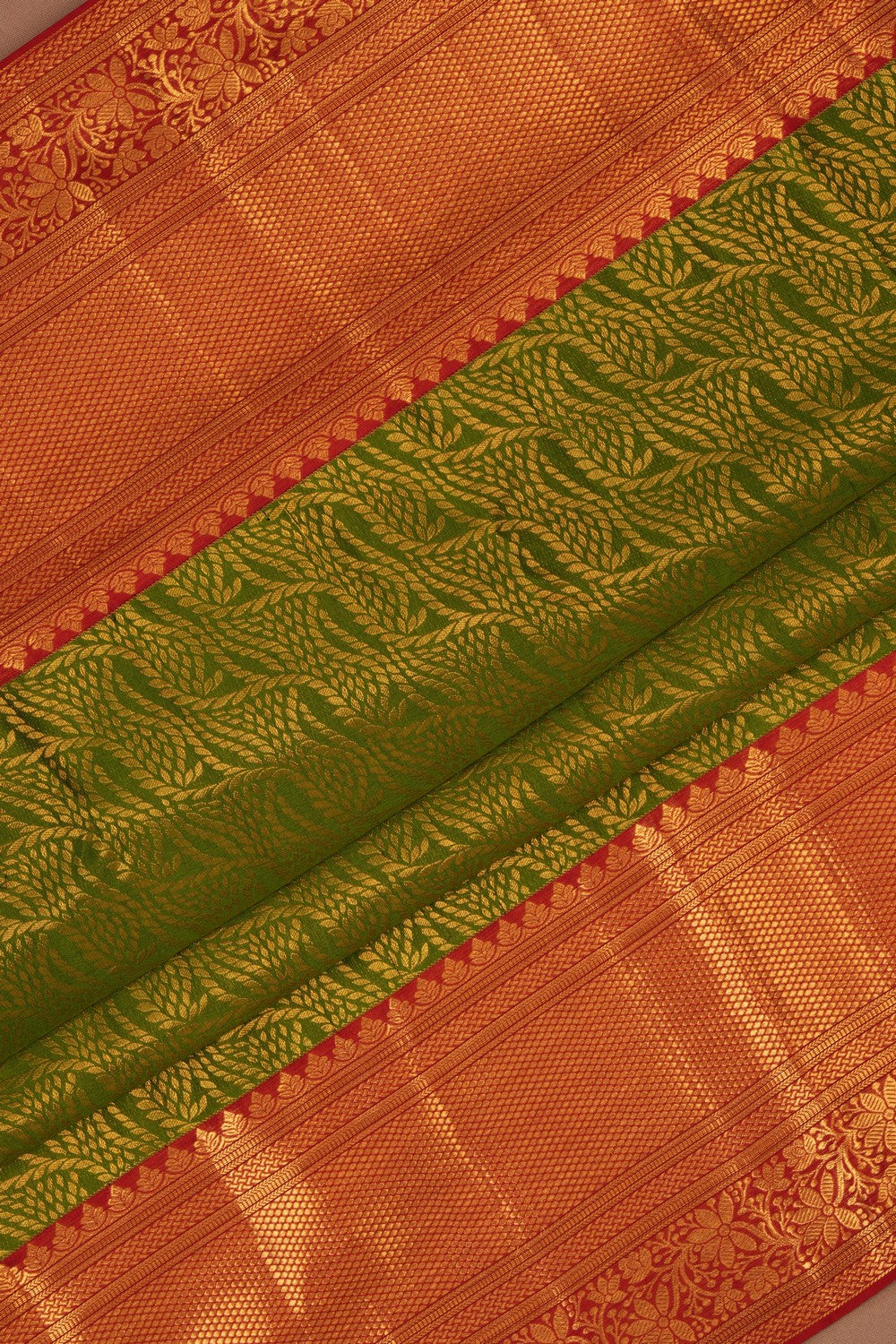 Kanchipattu Brocade Green Saree