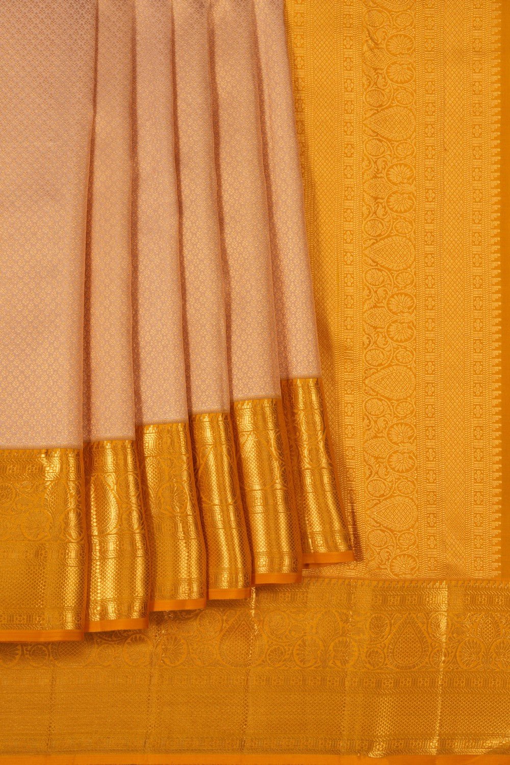 Kanchipattu Brocade Beige Saree