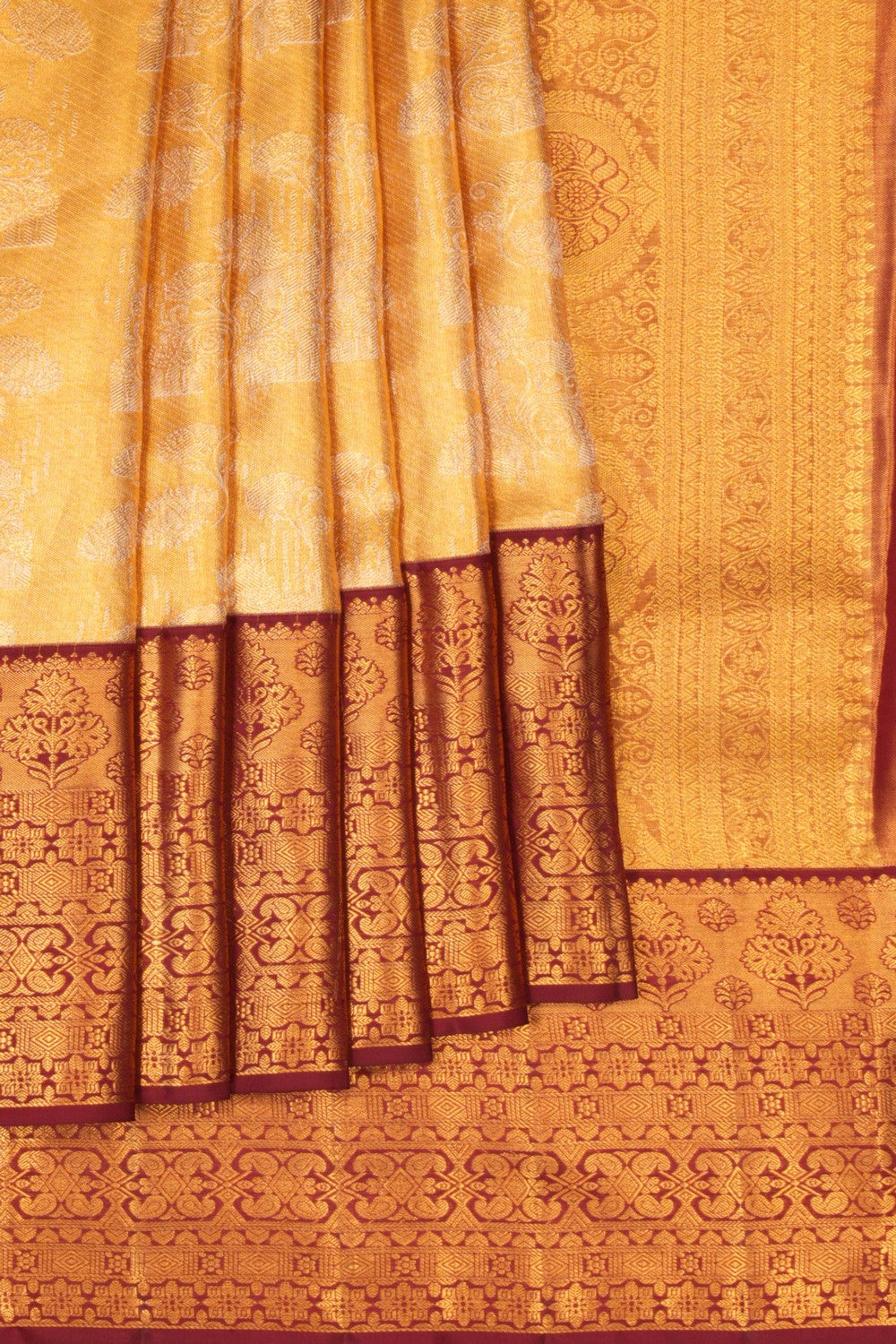 Kanchipattu Brocade Gold Saree