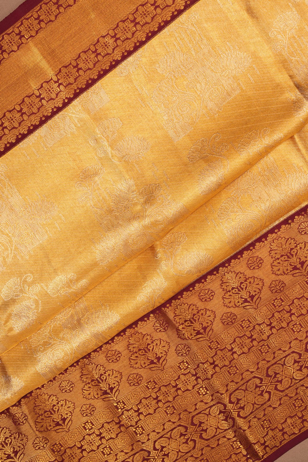 Kanchipattu Brocade Gold Saree