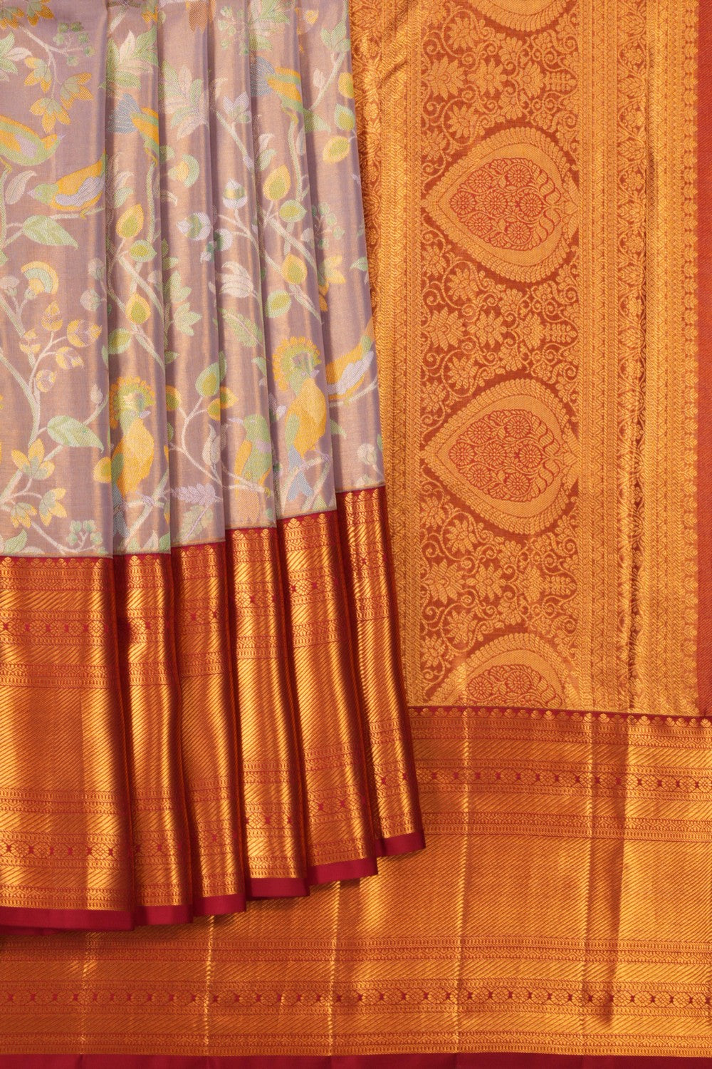 Kanchipattu Brocade Gold-Blue Saree