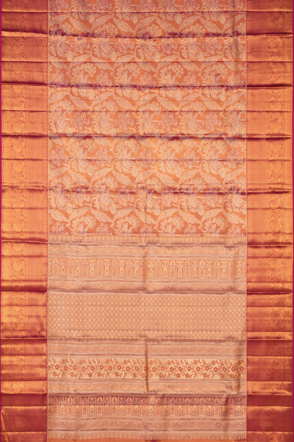 Kanchipattu Brocade Gold-Pink Saree