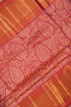 Image of Kanchipattu Brocade Gold-Pink Saree