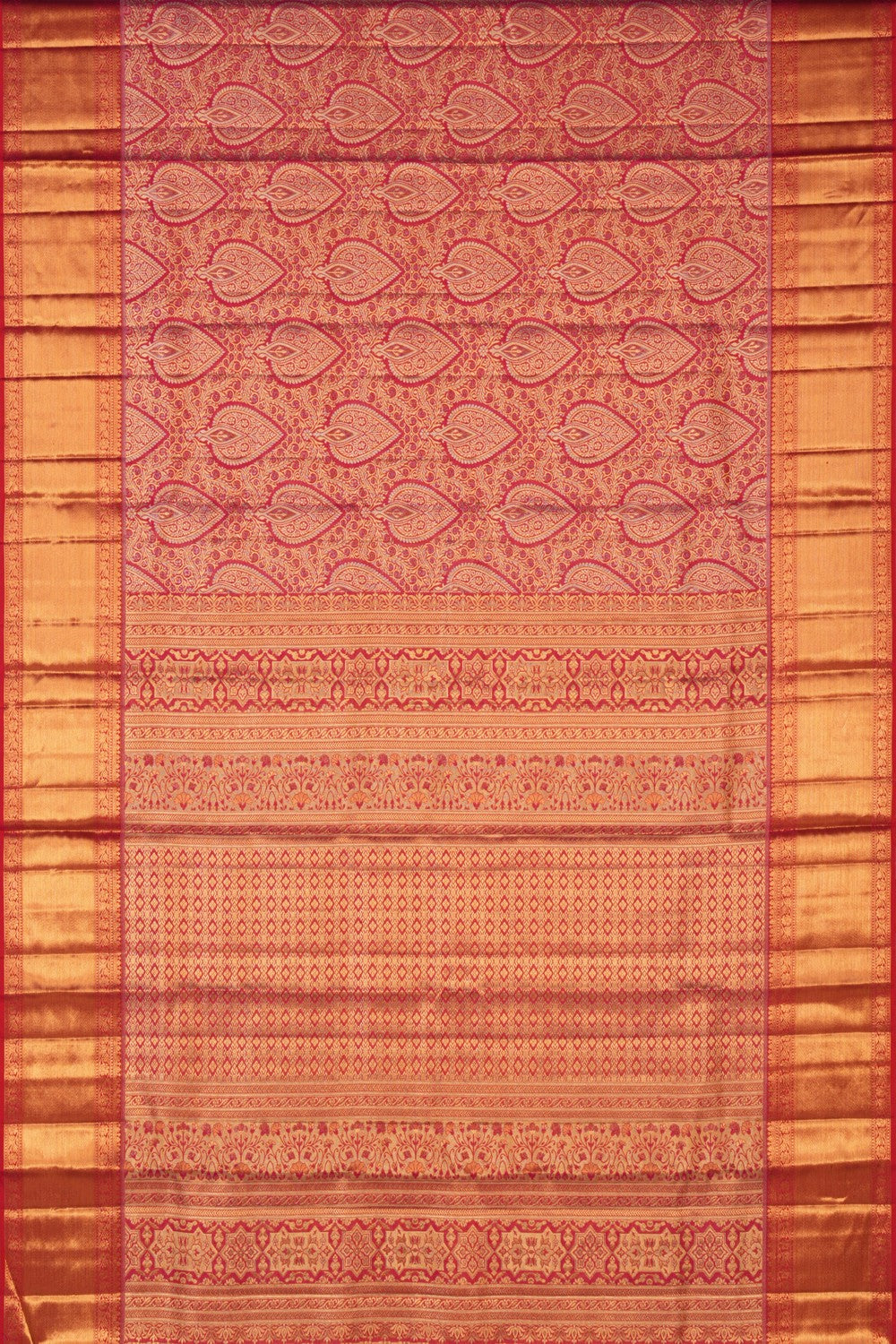 Kanchipattu Brocade Gold-Pink Saree