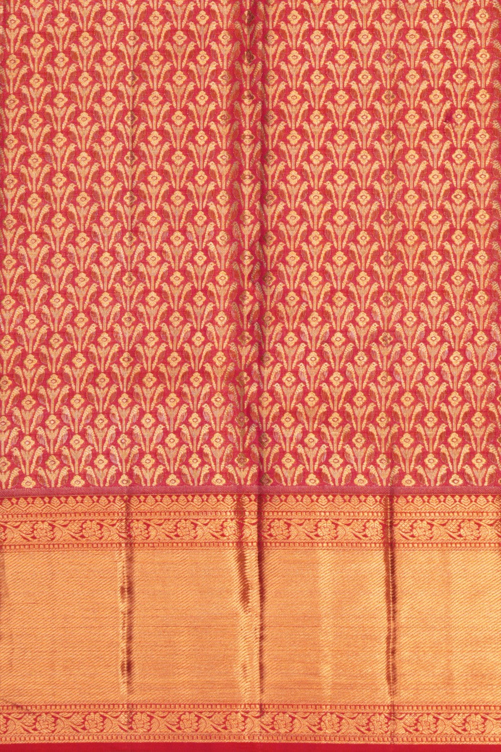 Kanchipattu Brocade Gold-Pink Saree