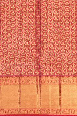 Image of Kanchipattu Brocade Gold-Pink Saree