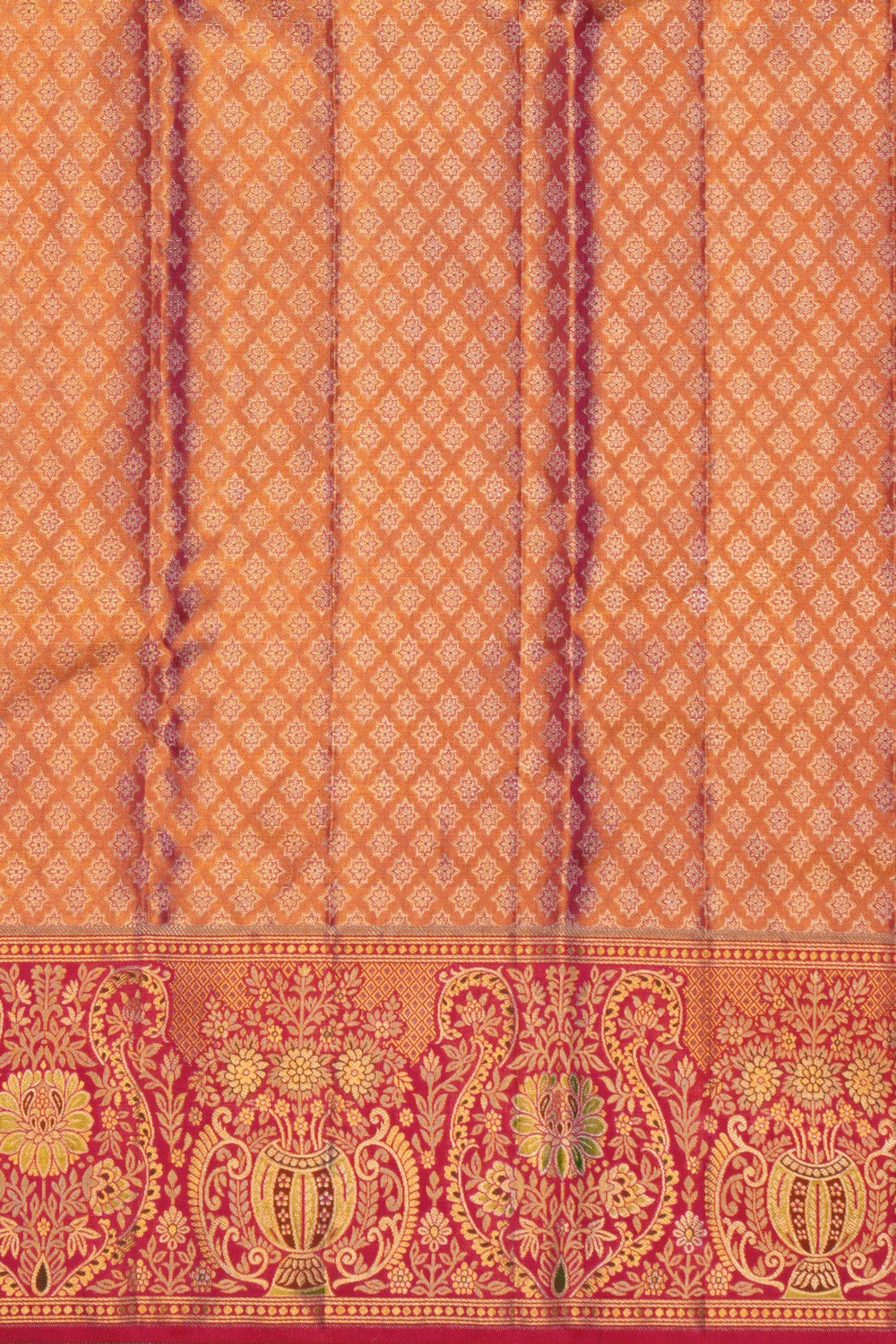 Kanchipattu Brocade Gold-Green Saree