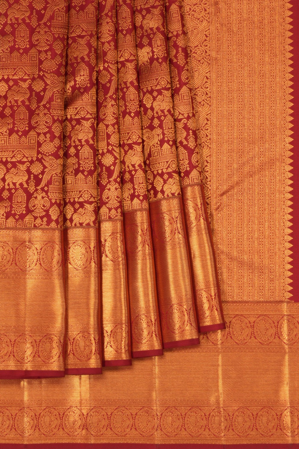 Kanchipattu Brocade Maroon Saree