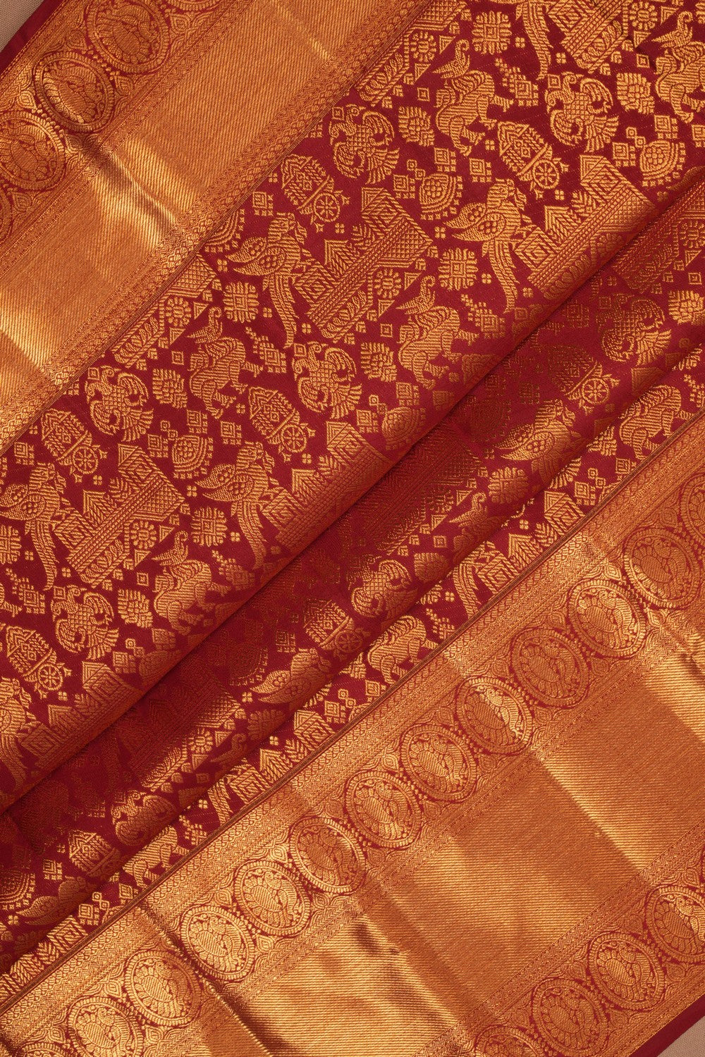 Kanchipattu Brocade Maroon Saree