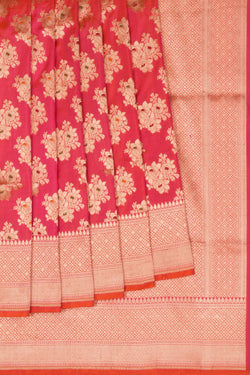 Image of Banarasi Silk Fuchsia-Pink Saree