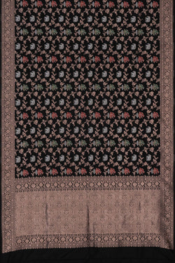 Image of Banarasi Silk Brocade Black Saree
