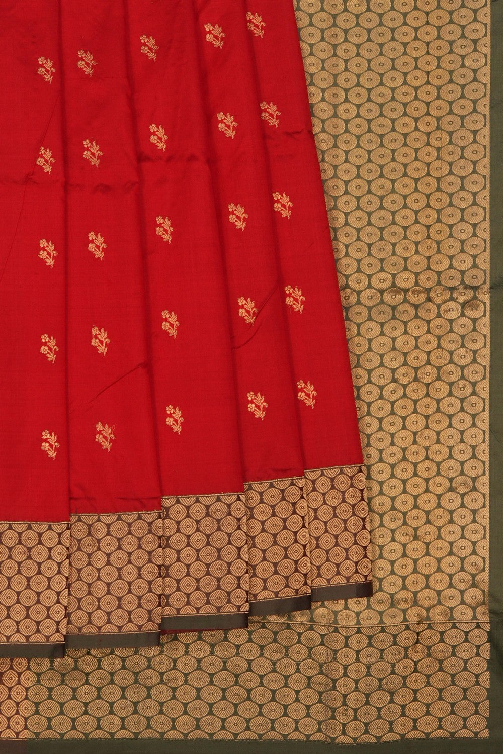 Image of Banarasi Silk Red Saree