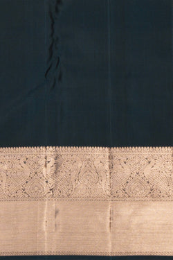 Image of Kanchipattu Brocade Peacock Blue Saree