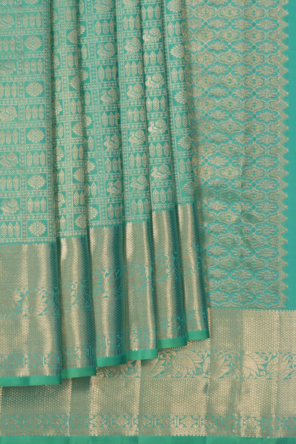 Kanchipattu Brocade Sea Green Saree