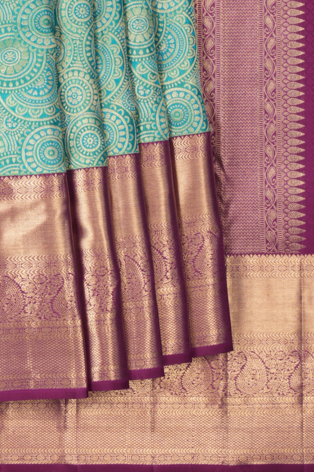 Kanchipattu Brocade Sea Green Saree