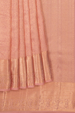 Image of Kanchipattu Brocade Coral Pink Saree