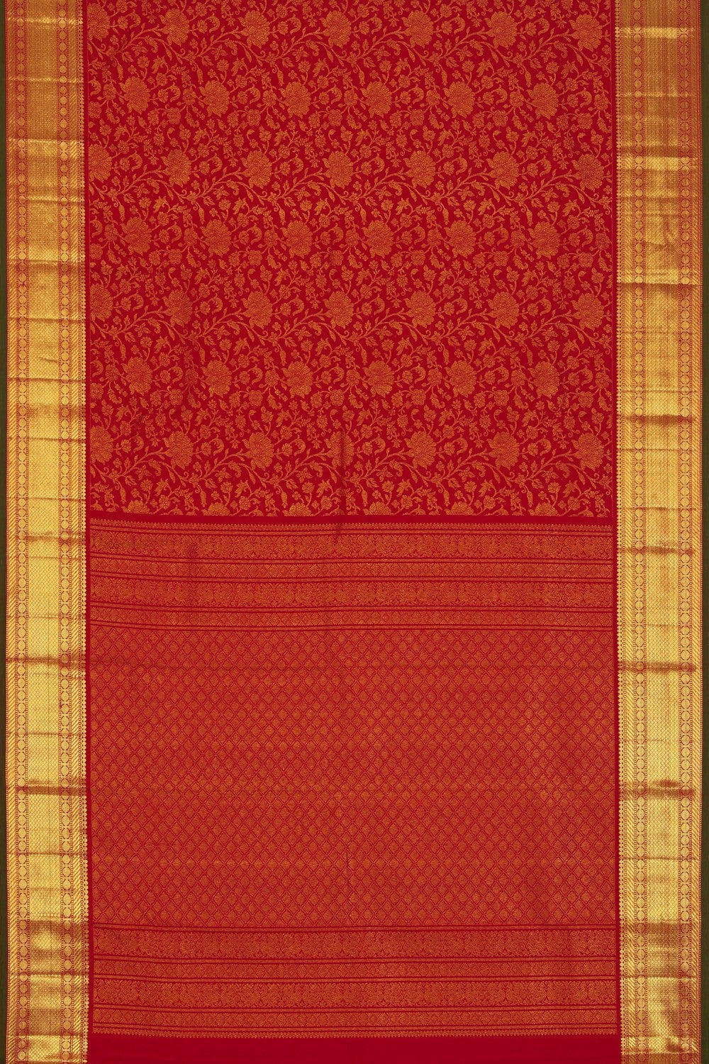 Kanchipattu Brocade Red Saree