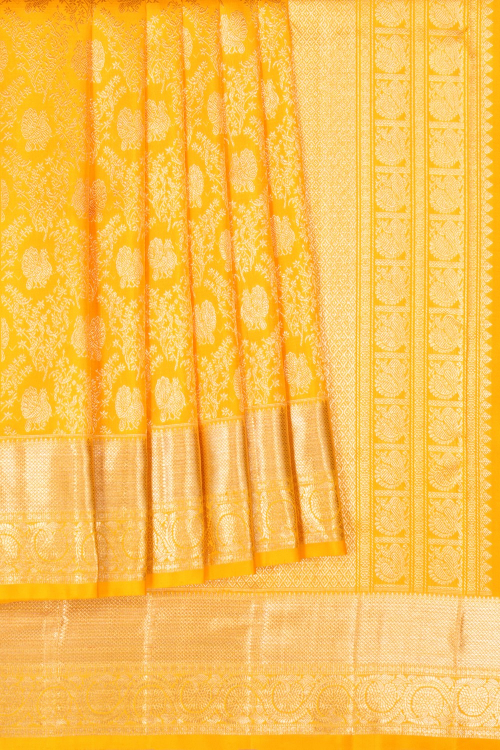 Kanchipattu Brocade Yellow Saree