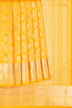 Image of Kanchipattu Brocade Yellow Saree