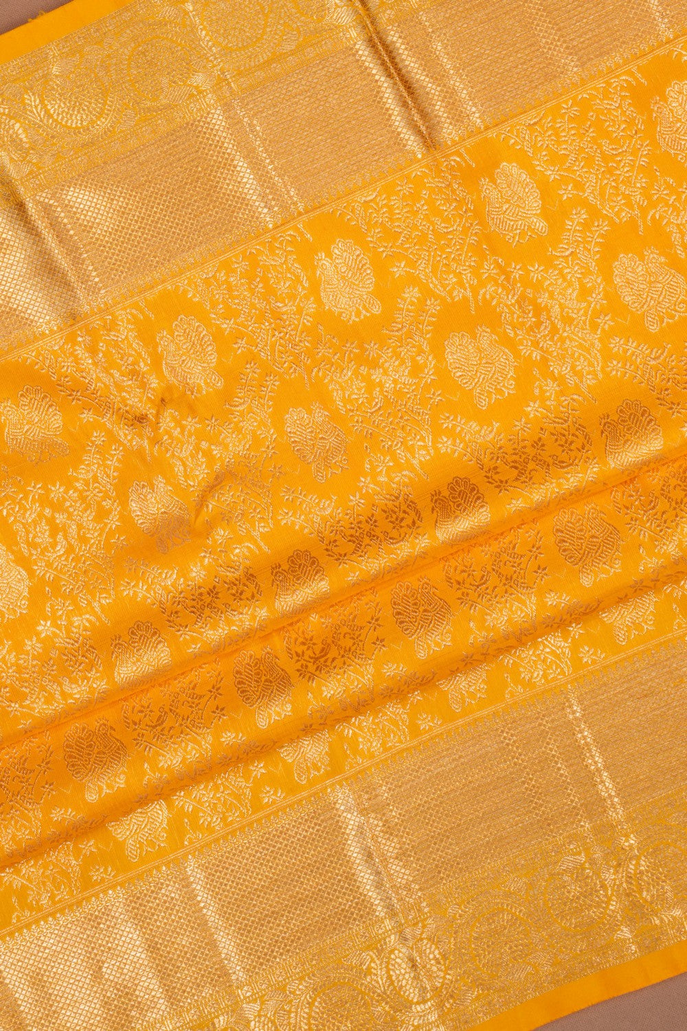 Kanchipattu Brocade Yellow Saree