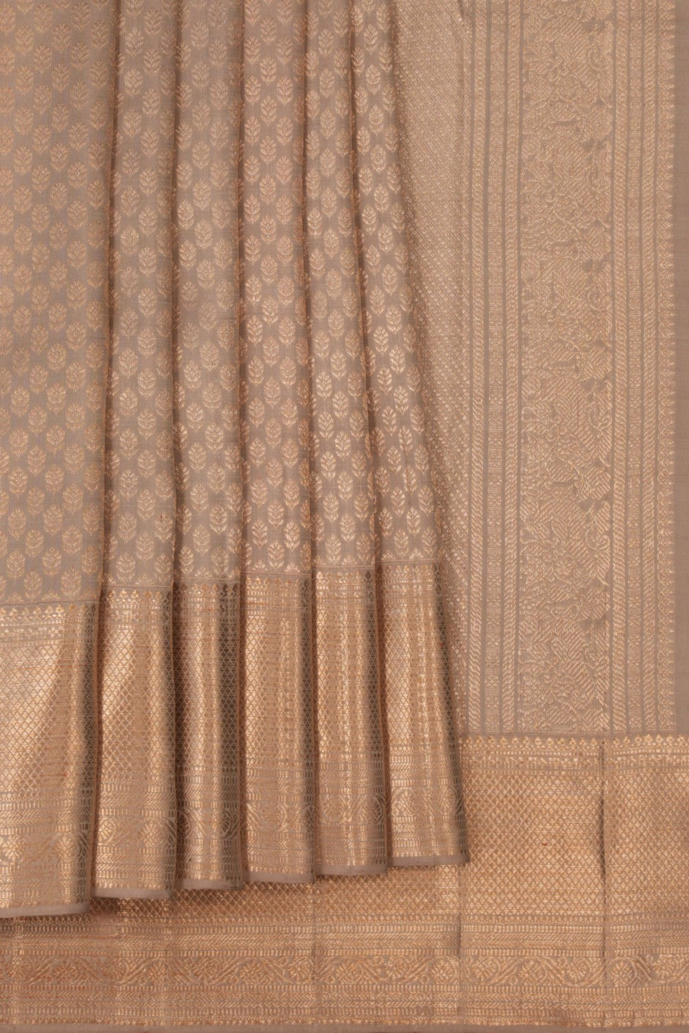 Kanchipattu Brocade Grey Saree