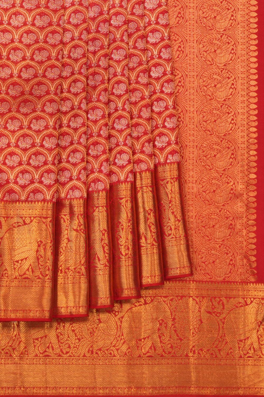 Kanchipattu Brocade Red Saree