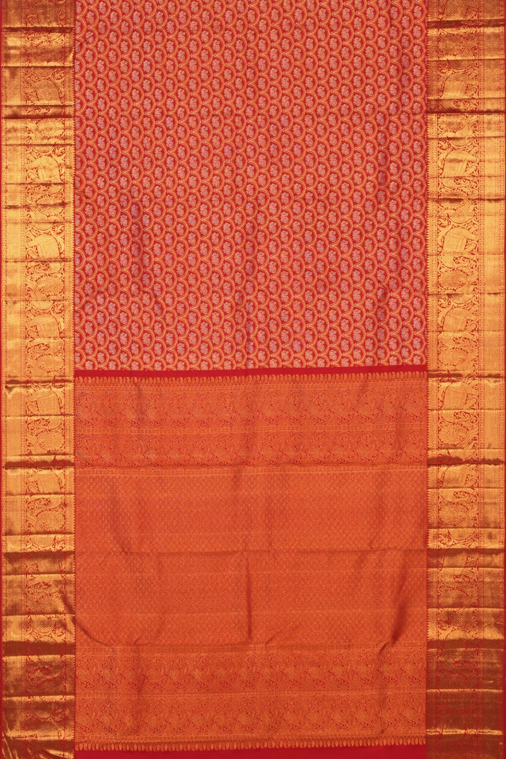 Kanchipattu Brocade Red Saree