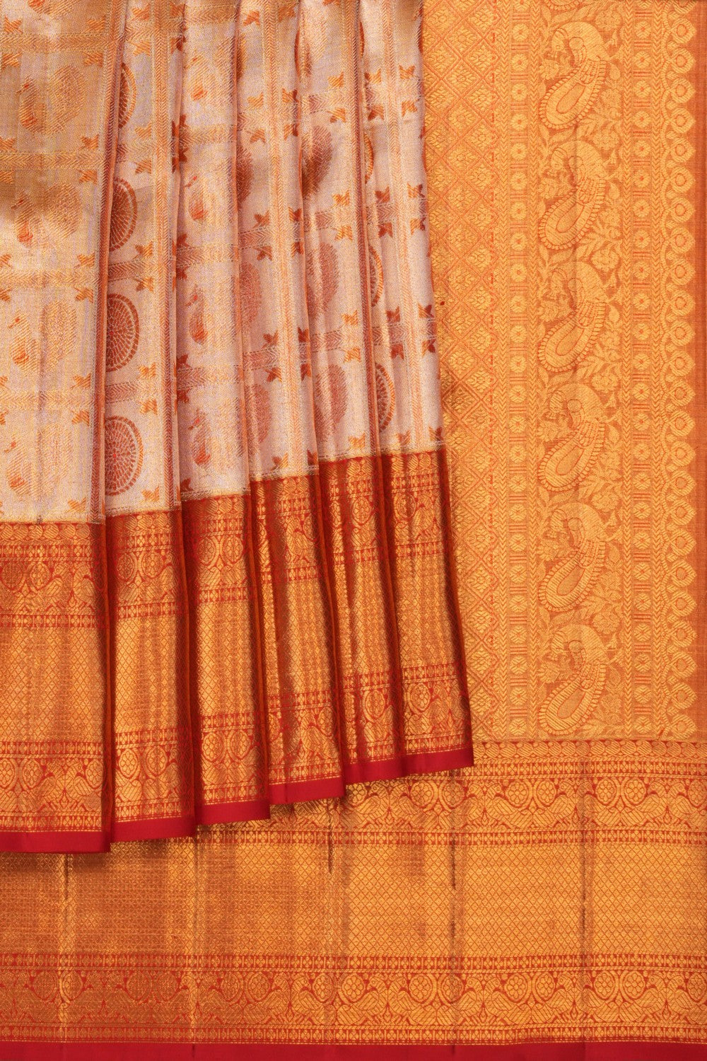 Kanchipattu Tissue Brocade Gold Saree