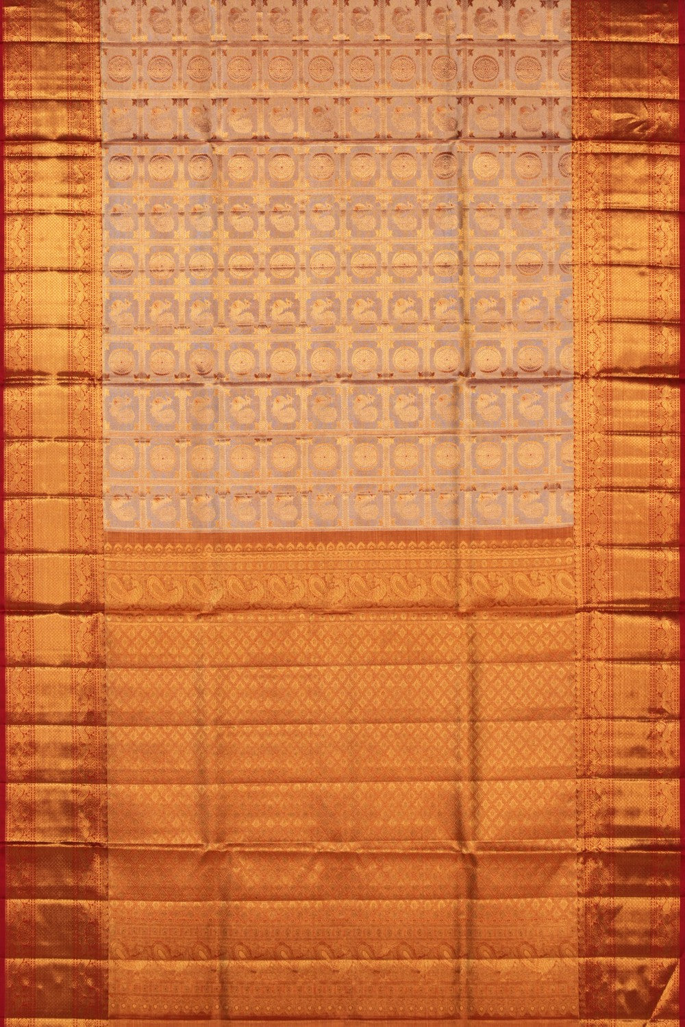 Kanchipattu Tissue Brocade Gold Saree