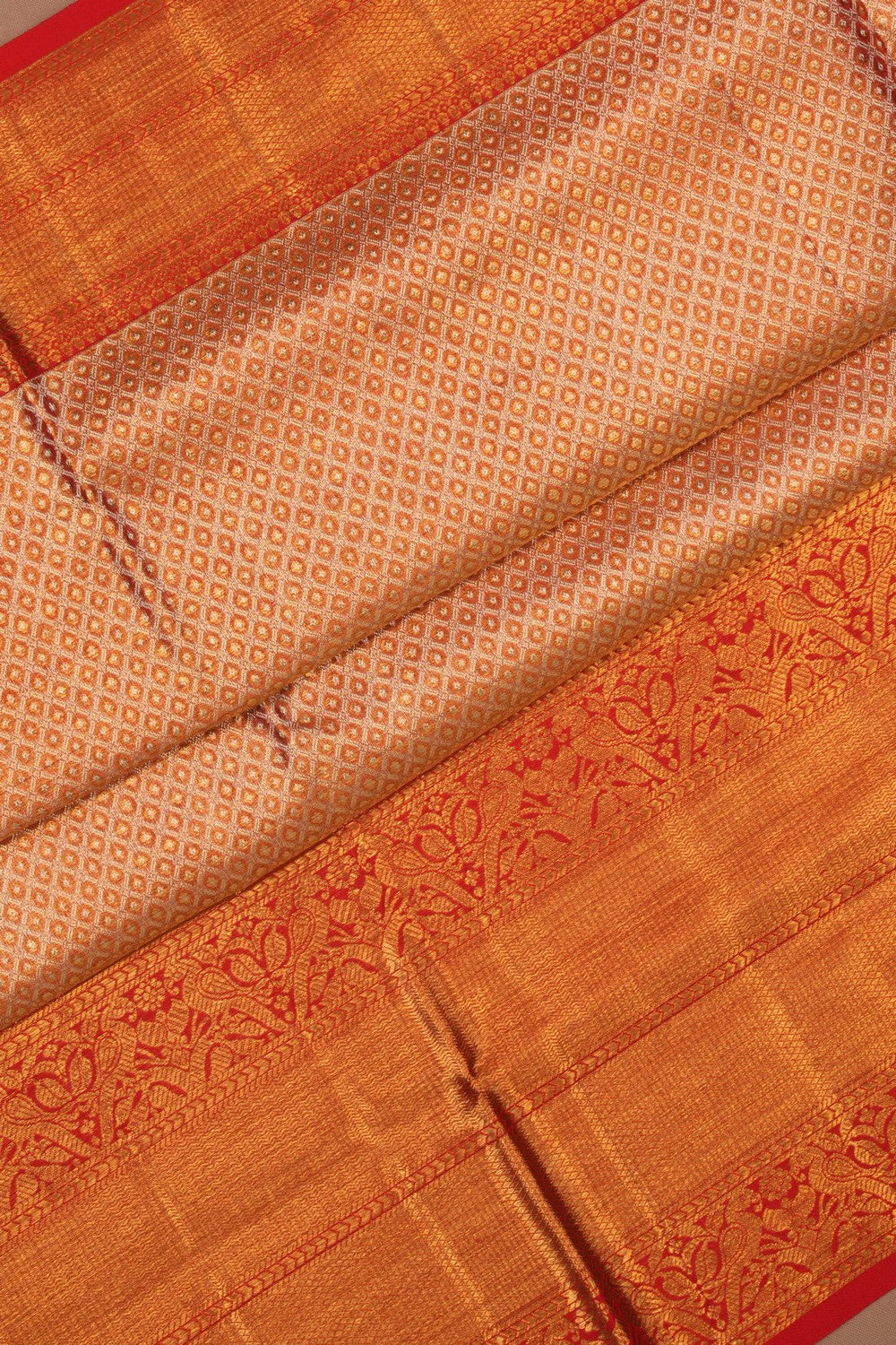 Kanchipattu Tissue Brocade Gold Saree