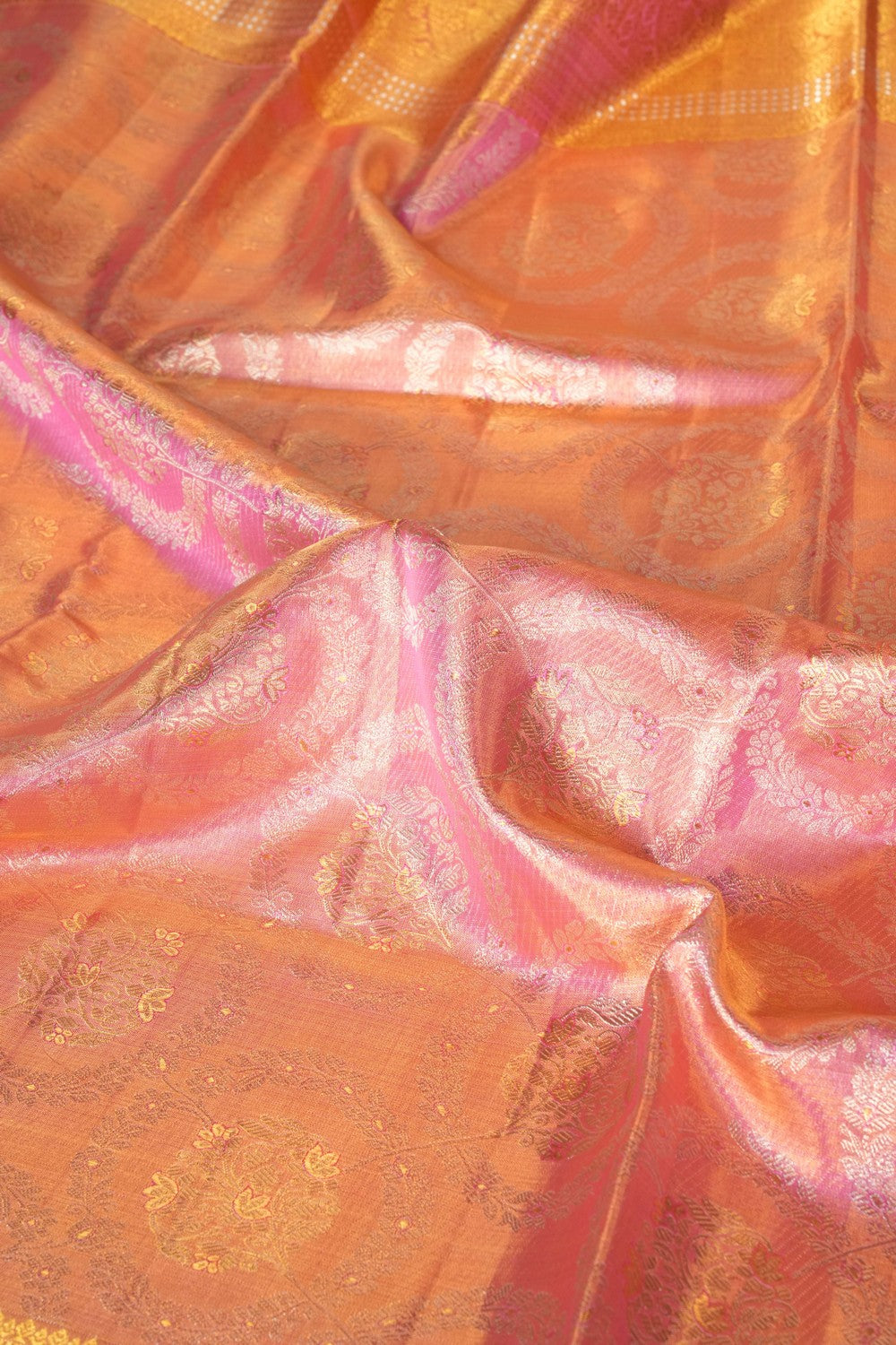 Kanchipattu Tissue Brocade Pink Saree