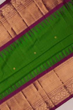 Image of Kanchipattu Kattam Green Saree