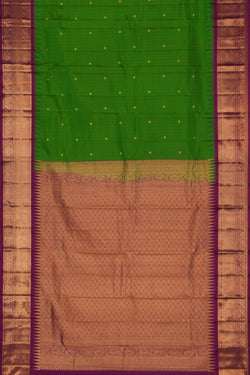 Image of Kanchipattu Kattam Green Saree