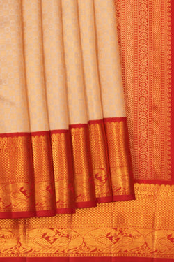 Image of Kanchipattu Brocade Off-White Saree