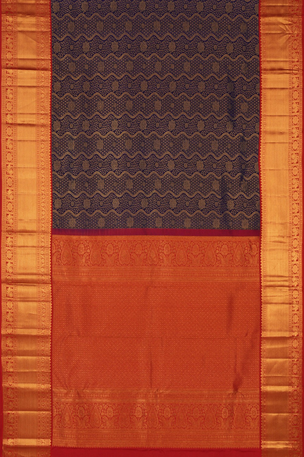 Kanchipattu Brocade Navy Blue Saree