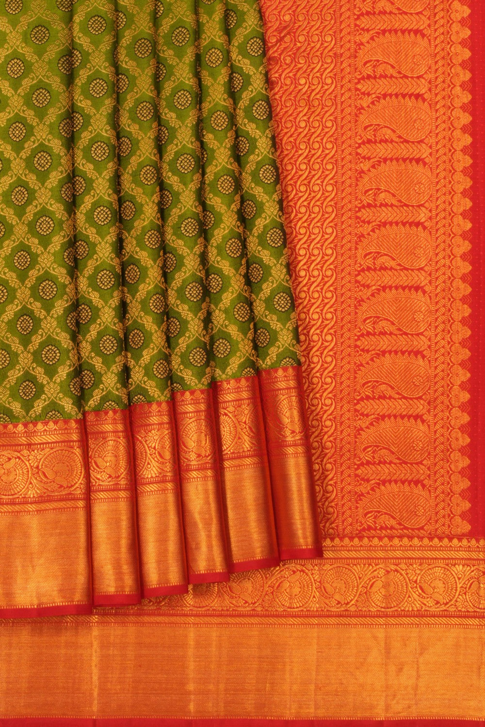 Kanchipattu Brocade Green Saree