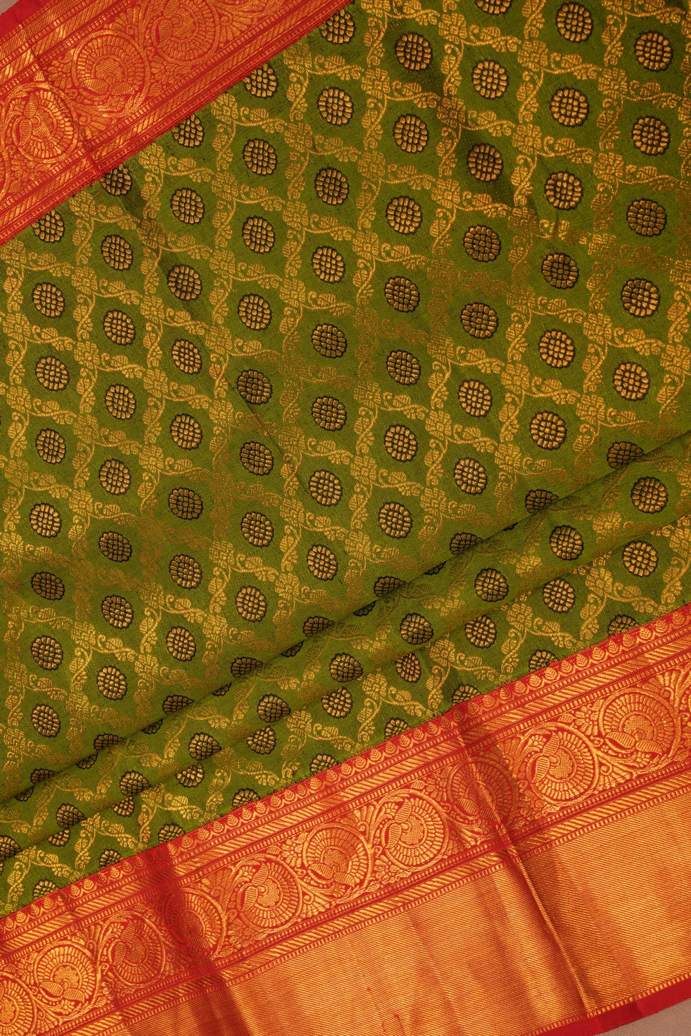 Kanchipattu Brocade Green Saree