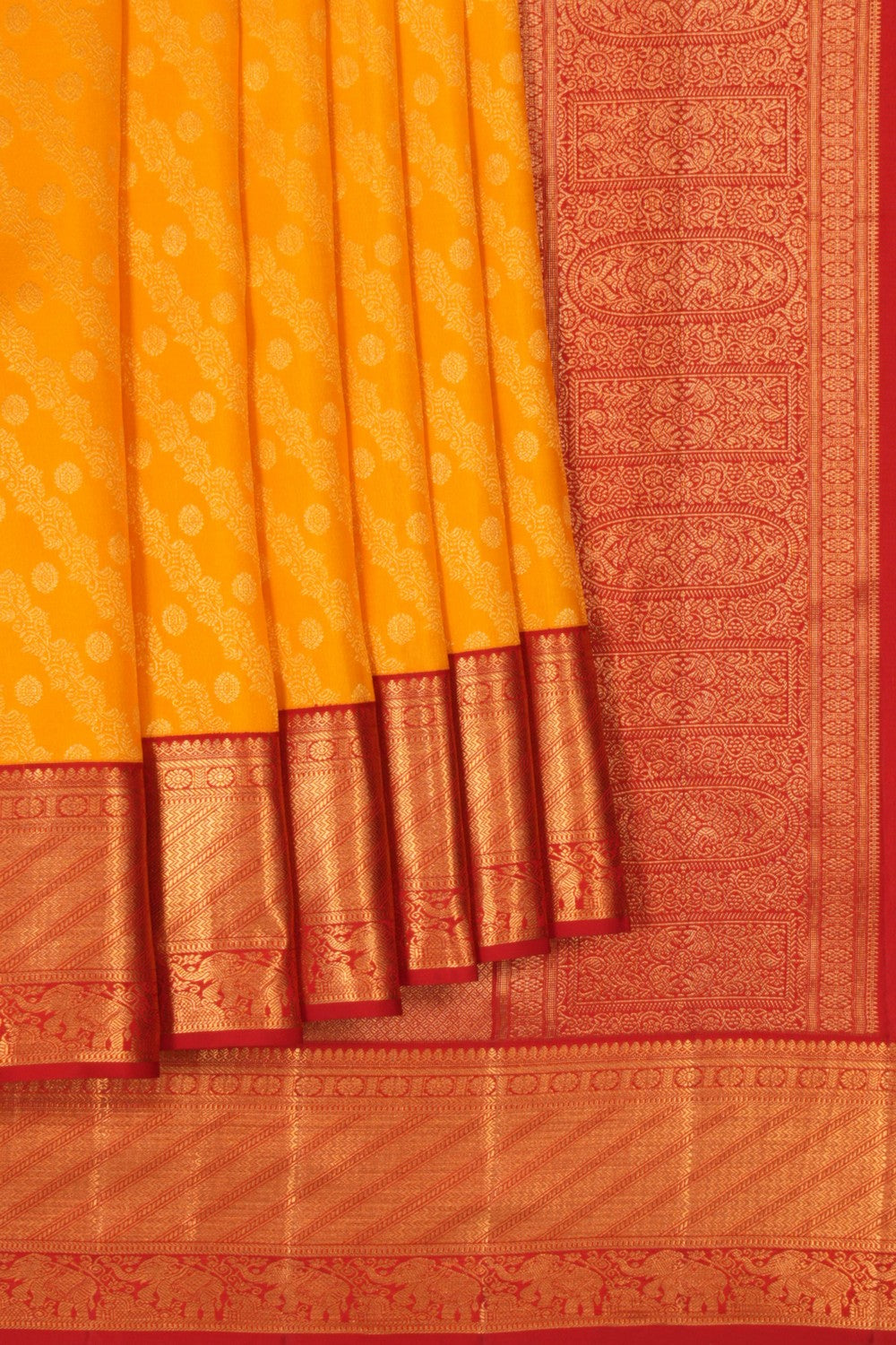 Kanchipattu Brocade Yellow Saree