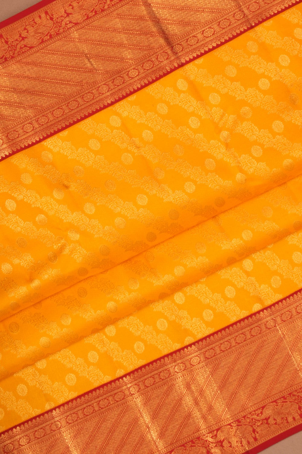 Kanchipattu Brocade Yellow Saree