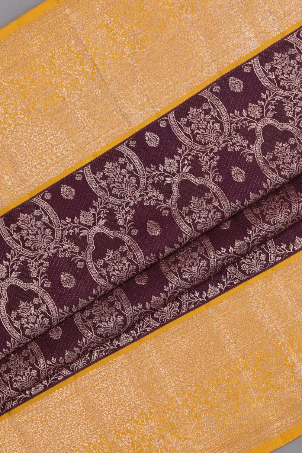 Kanchipattu Brocade Earthy Maroon Saree