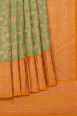 Image of Kanchipattu brocade Sage Green Saree