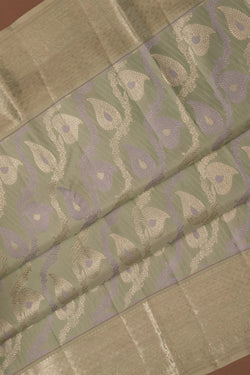 Image of Kanchipattu Brocade Pastel Green Saree