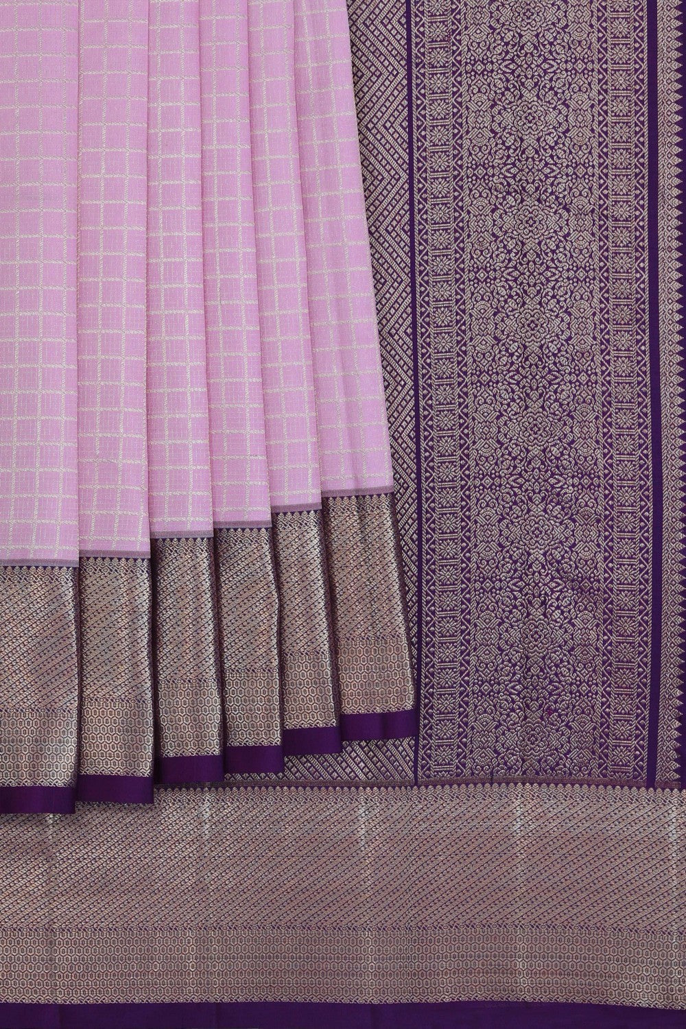 Kanchipattu Kattam Pink Saree