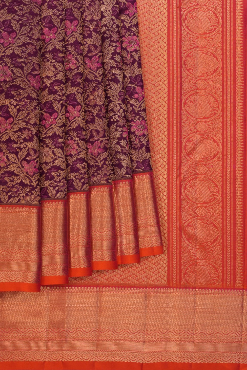 Kanchipattu Rangkat Brocade Violet Saree