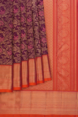 Image of Kanchipattu Rangkat Brocade Violet Saree